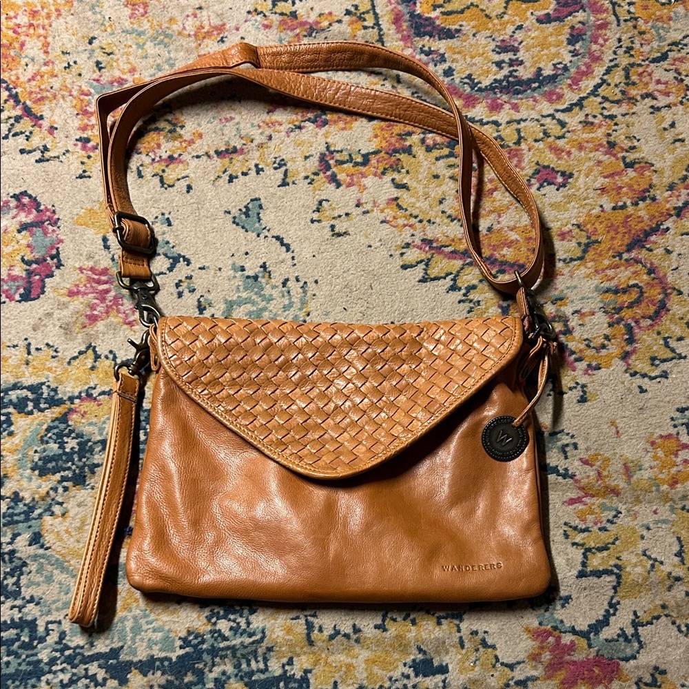 Wanderers Travel Co. Marseille Woven Cross-body Leather Clutch Bag